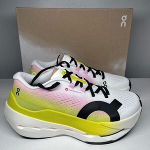 On Cloudboom Max Lime and Raspberry Running Shoes Women